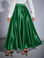 Petite High Waist Flared  Skirt