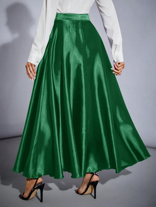 Petite High Waist Flared  Skirt