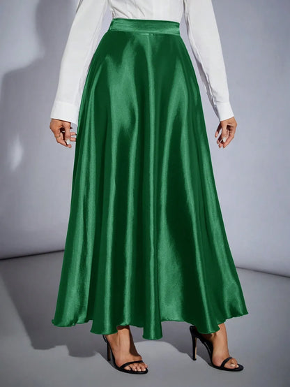 Petite High Waist Flared  Skirt