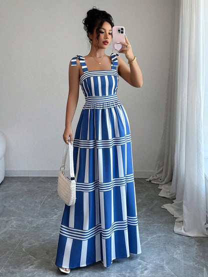 Casual Straps and Striped Dress