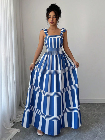 Casual Straps and Striped Dress
