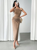 Slim Fit and Metal Buckle Decor Dress