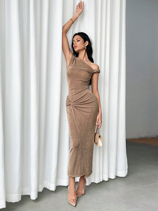 Slim Fit and Metal Buckle Decor Dress