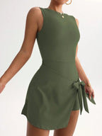 College Backless Tie-Waist Yoga Dress