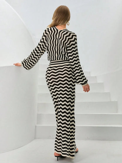V-Neck Long Crochet Dress
