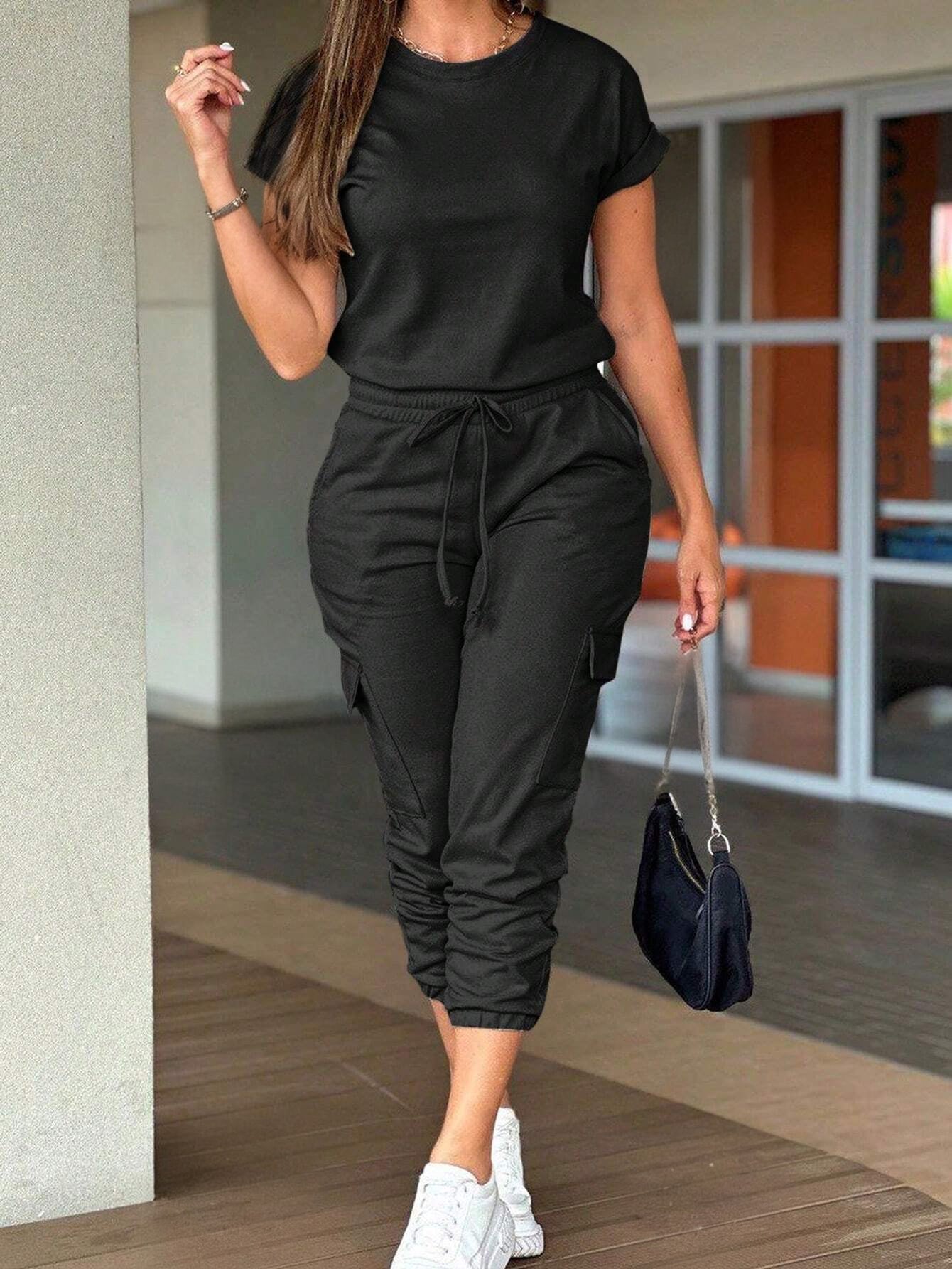 Round Neck And Pants Set
