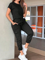 Round Neck And Pants Set