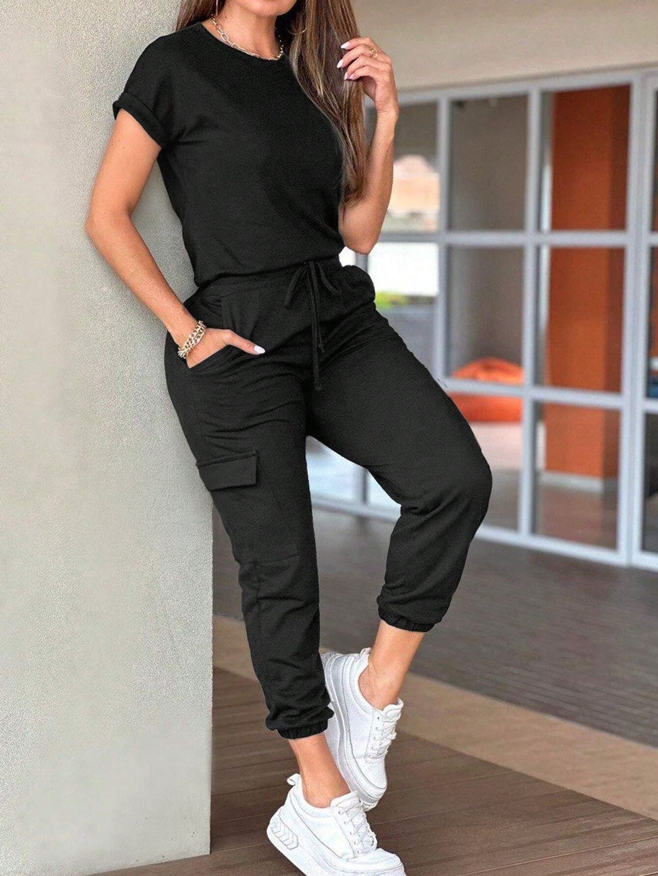 Round Neck And Pants Set