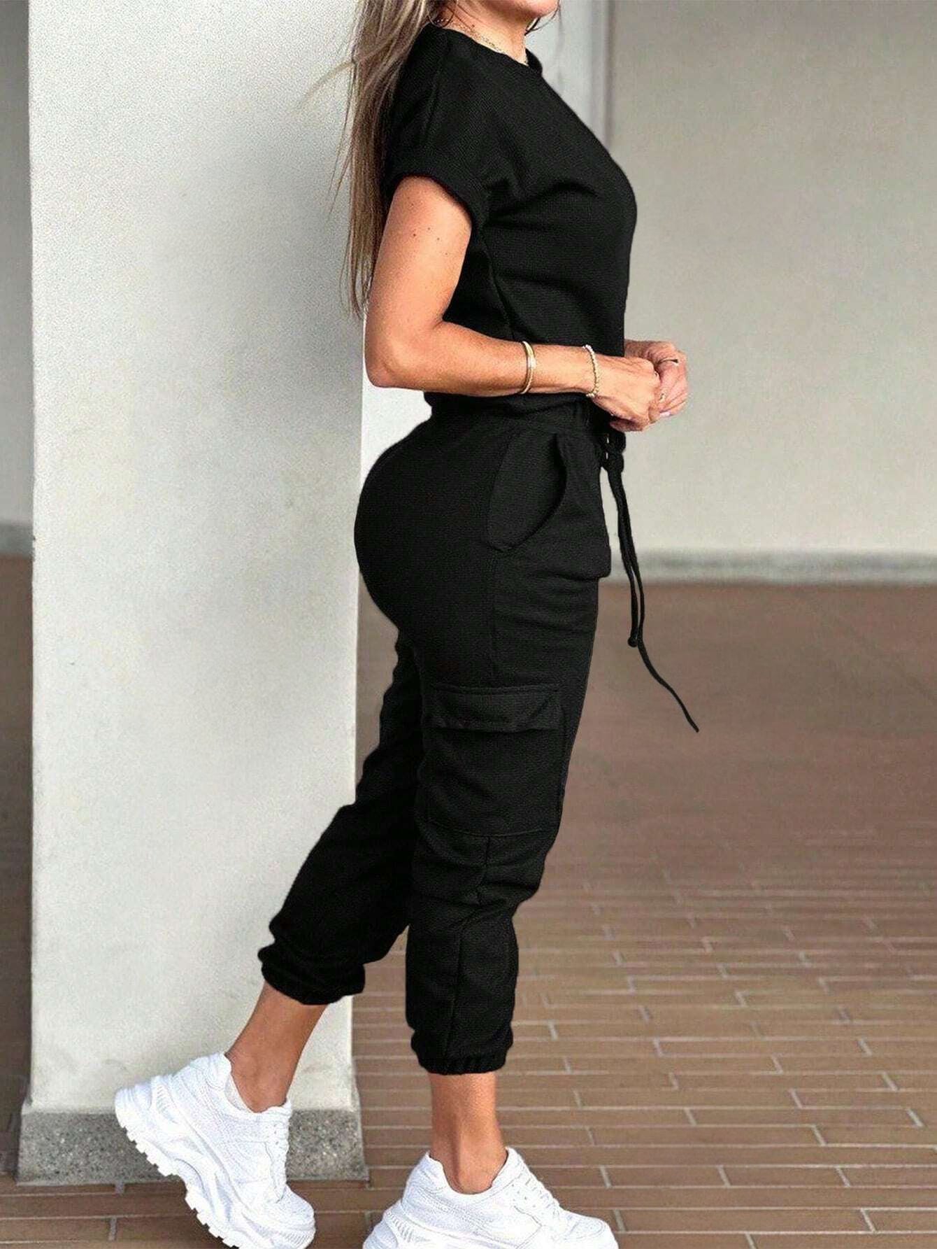 Round Neck And Pants Set