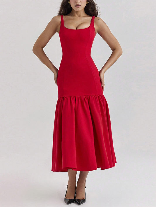 Elegant Spaghetti Strap Backless Dress