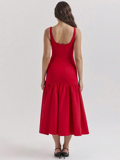 Elegant Spaghetti Strap Backless Dress