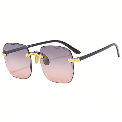 Sunglasses with black frame and yellow accents on a white background
