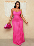 Elegant Textured Maxi Slip Dress