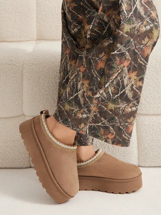 Clogs-Cozy Platform  Slippers