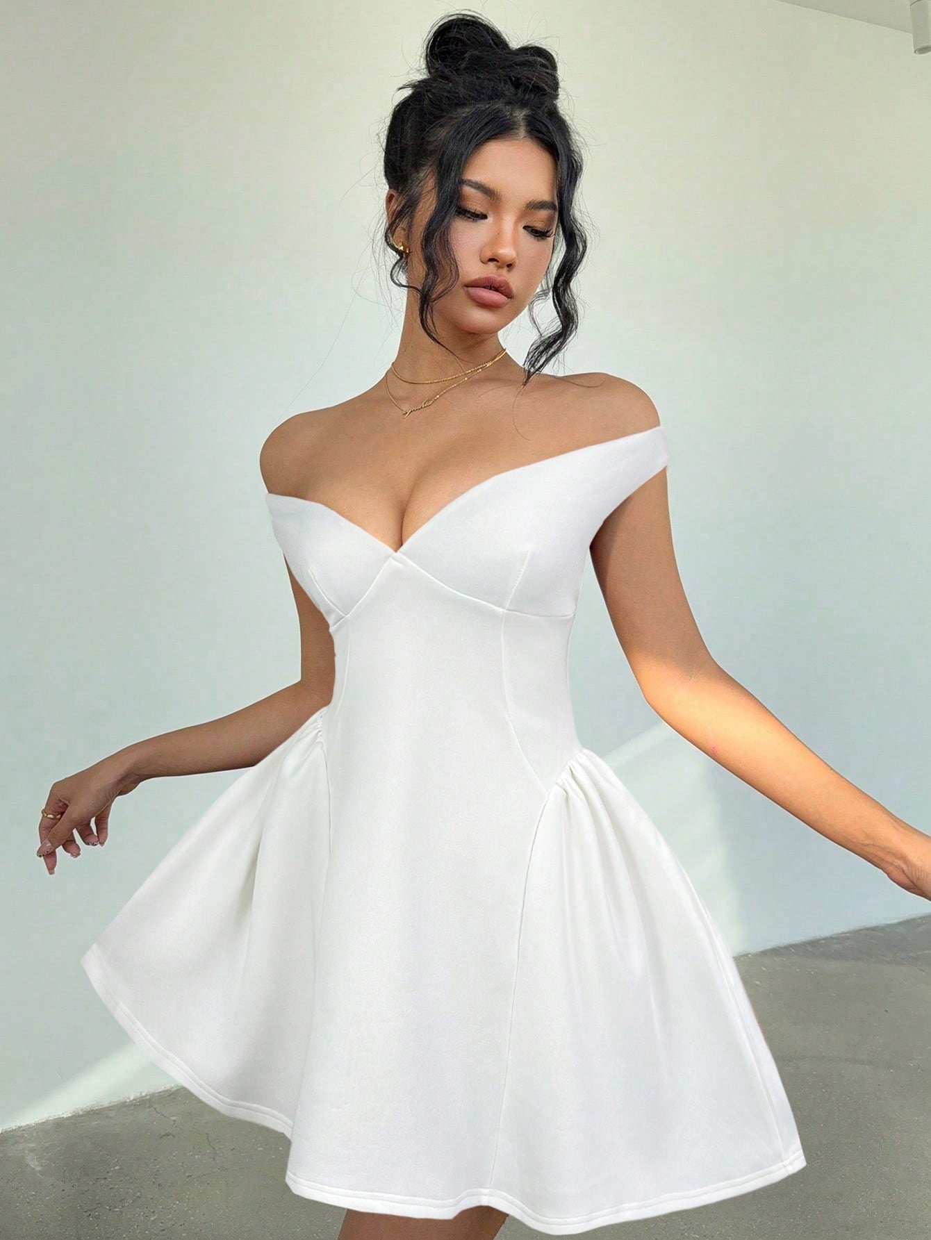 A-Line Off Shoulder  Mini Dress
