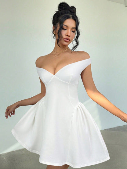 A-Line Off Shoulder  Mini Dress