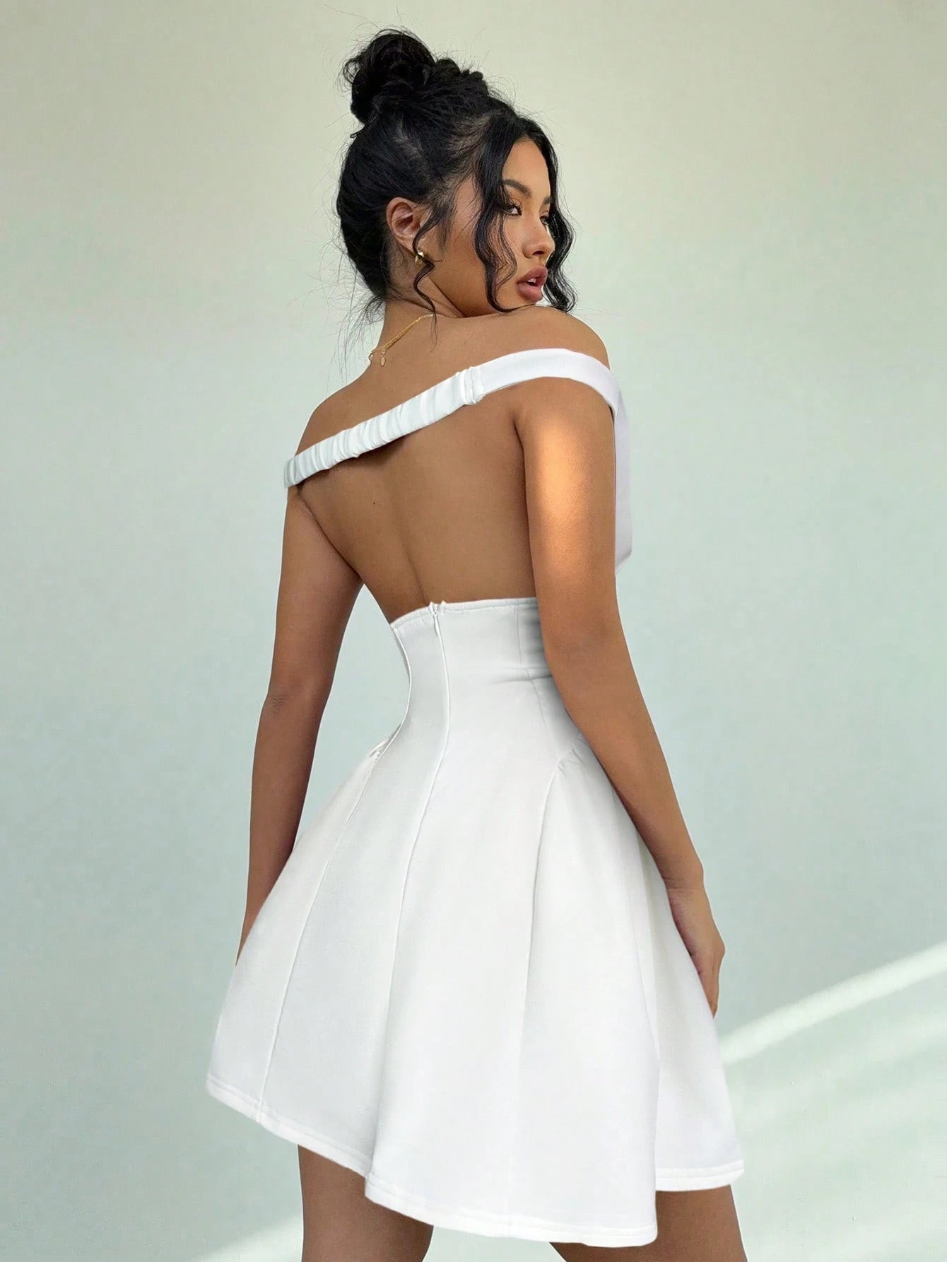 A-Line Off Shoulder  Mini Dress