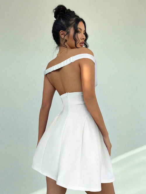 A-Line Off Shoulder  Mini Dress