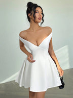 A-Line Off Shoulder  Mini Dress