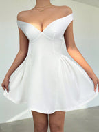 A-Line Off Shoulder  Mini Dress
