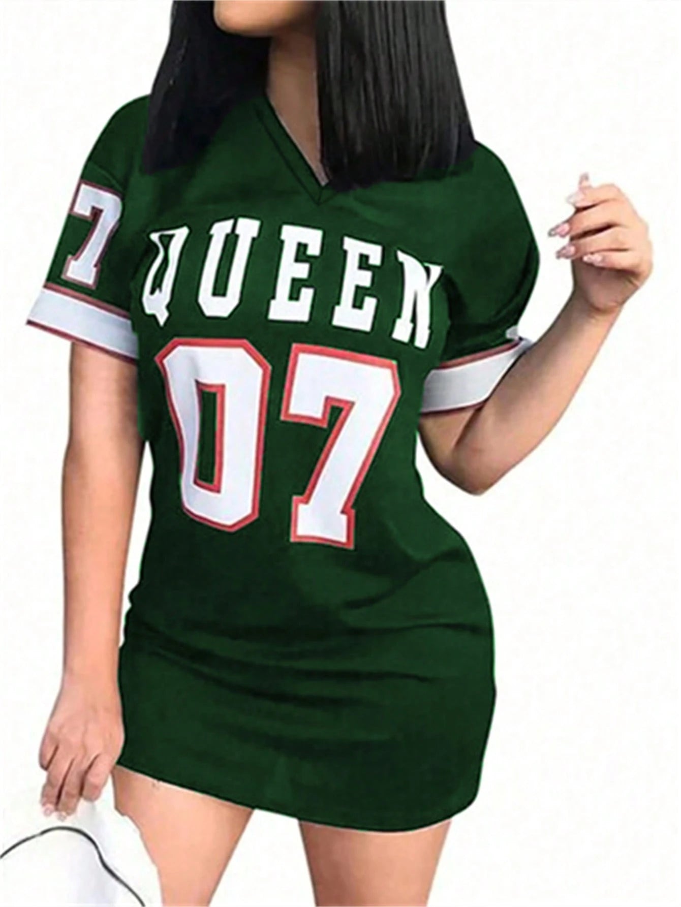 V-Neck Short Sleeve Casual Dress