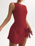 College Backless Tie-Waist Yoga Dress