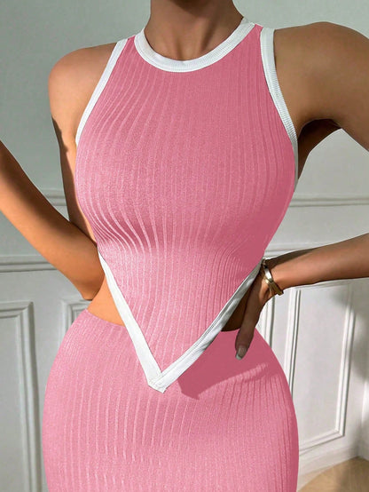 Asymmetrical Hem Tank Top & Skirt Top