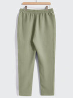 Solid Button Front Pocket Shirt And Pants Set