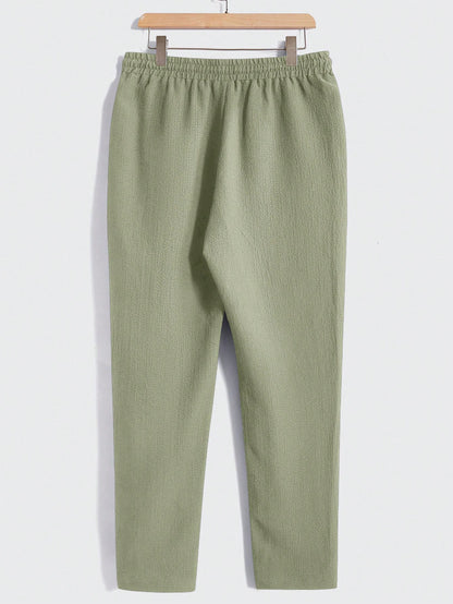 Solid Button Front Pocket Shirt And Pants Set