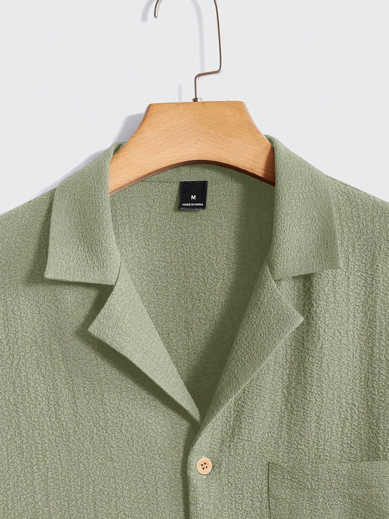 Solid Button Front Pocket Shirt And Pants Set