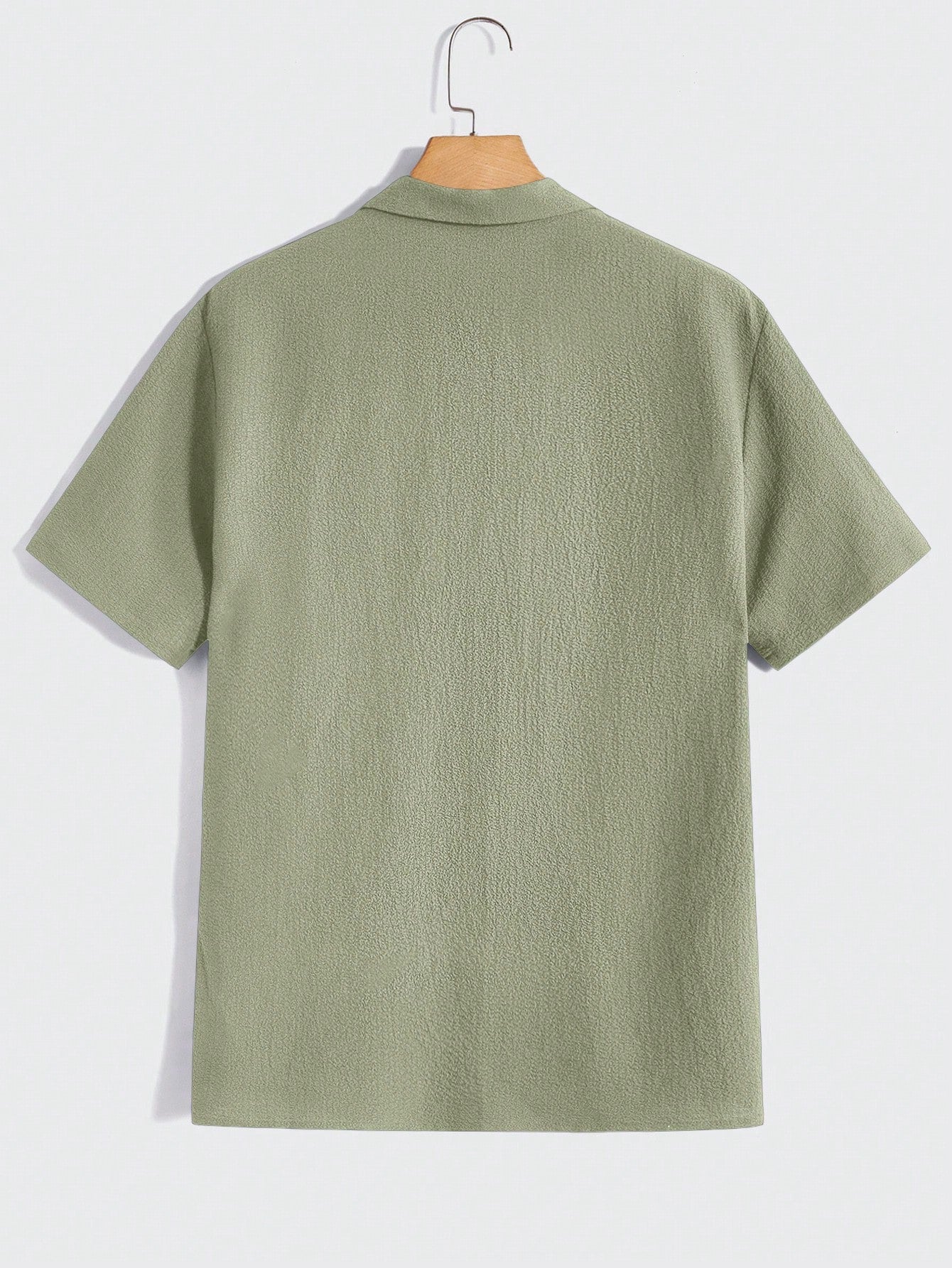 Solid Button Front Pocket Shirt And Pants Set