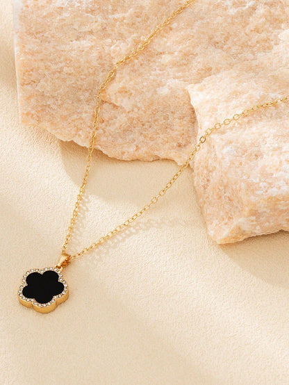 Lucky Flower Clover Necklace & Earrings
