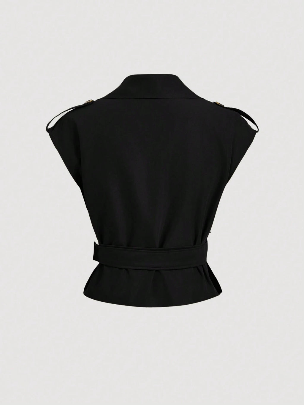 Collared Belted Cropped Trench Coat