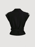 Collared Belted Cropped Trench Coat