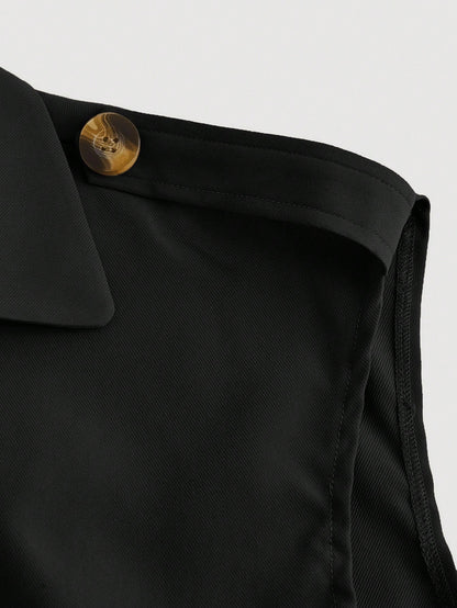 Collared Belted Cropped Trench Coat