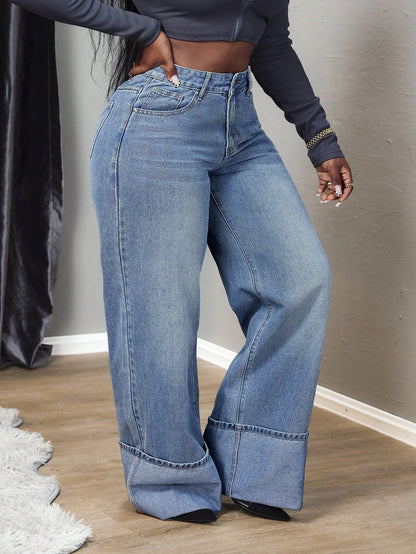 Wide-Leg Loose Casual Versatile Jeans