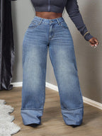 Wide-Leg Loose Casual Versatile Jeans