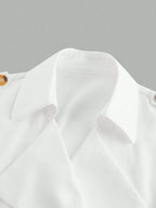 Collared Belted Cropped Trench Coat