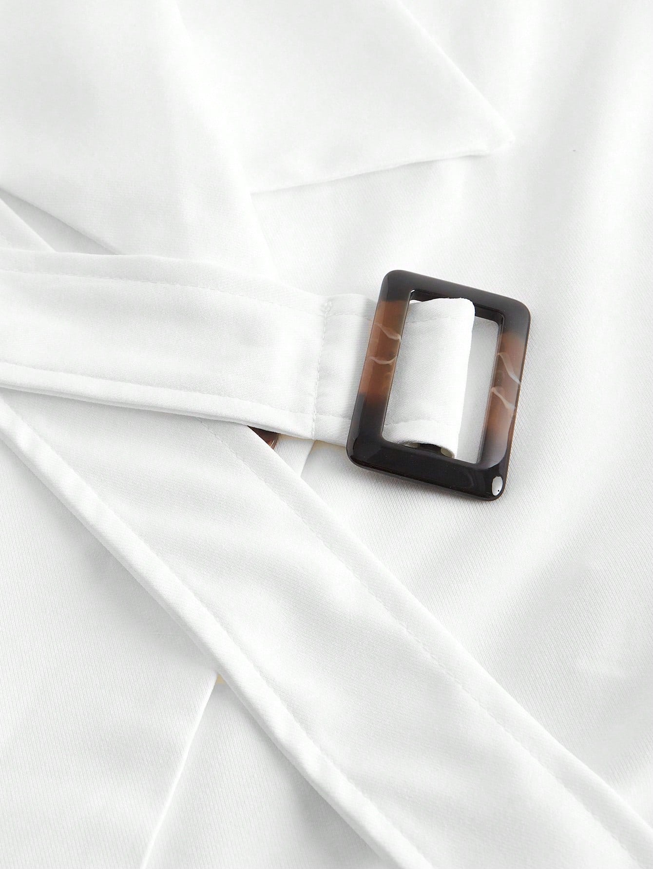 Collared Belted Cropped Trench Coat
