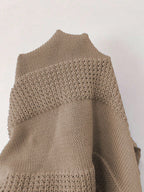 Textured Patchwork Shell Trim Fringed Hem Knit Tank Top