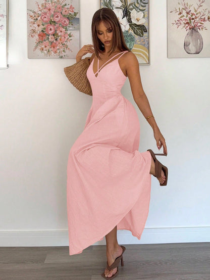 Ruffle Elegant A-Line Long Skirt Dress