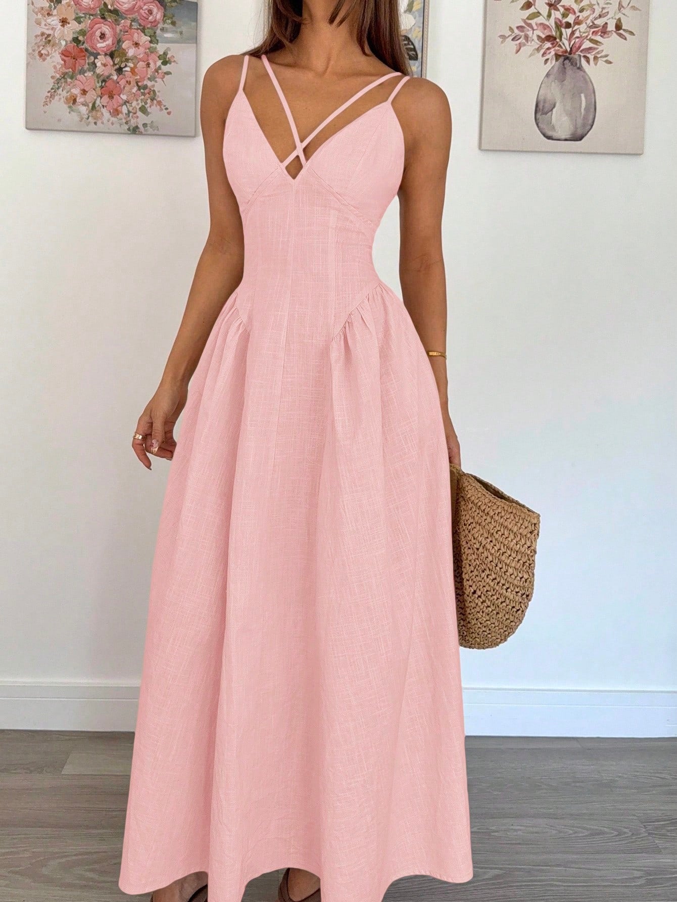 Ruffle Elegant A-Line Long Skirt Dress