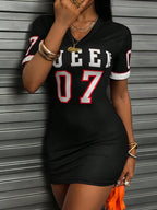 V-Neck Short Sleeve Casual Dress