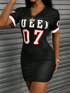 V-Neck Short Sleeve Casual Dress