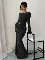 Bell Sleeves Elegant Maxi Dress