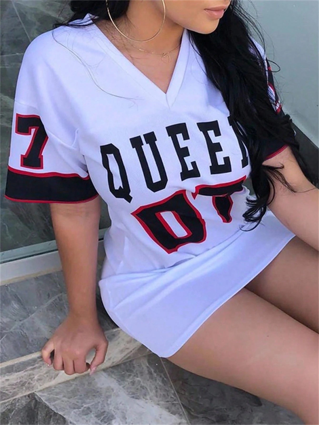 V-Neck Short Sleeve Casual Dress