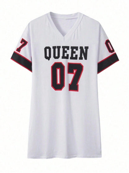 V-Neck Short Sleeve Casual Dress
