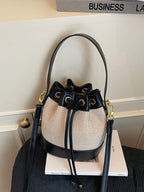 Bucket Straw Woven Shoulder Bag