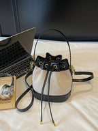 Bucket Straw Woven Shoulder Bag