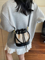 Bucket Straw Woven Shoulder Bag